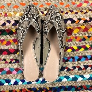 Zara flat mules faux snakeskin size 39/8